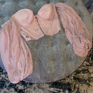 oh polly pink glitter top